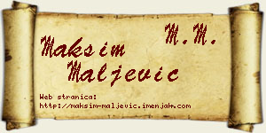 Maksim Maljević vizit kartica